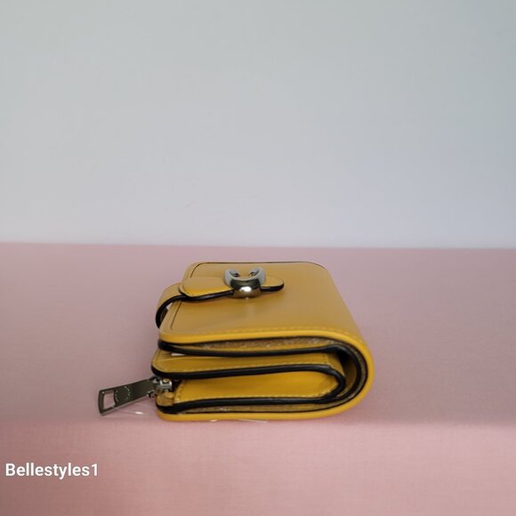 COACH Tabby Smooth Leather Medium Bifold Wallet – Canary color - Picture 8 of 16